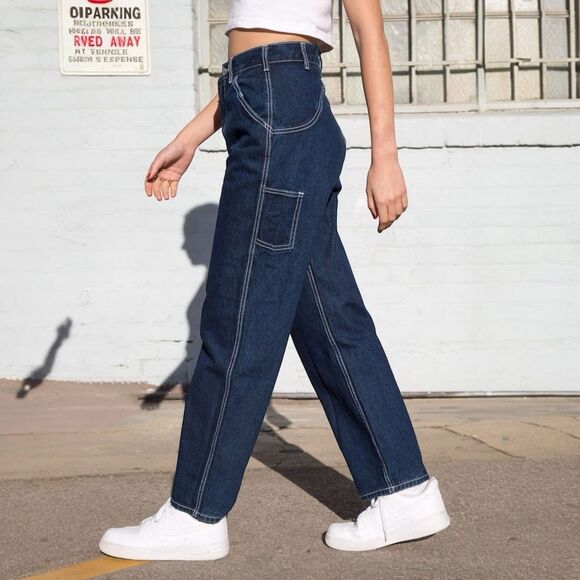 Brandy Melville’s J. Galt Shanghai Straight Leg Jeans Carpenter Painter Size S - Picture 1 of 9